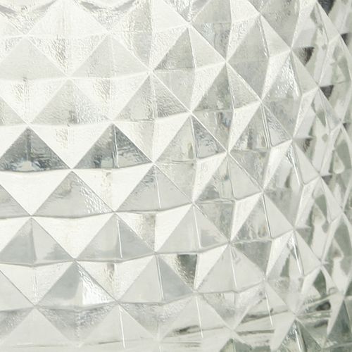 Product Glass bowl tealight holder retro diamond clear Ø10.5cm 2pcs