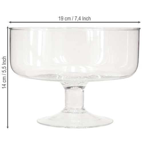 Floristik24 Glass bowl for floating candles Bowl with base Ø19cm H14cm