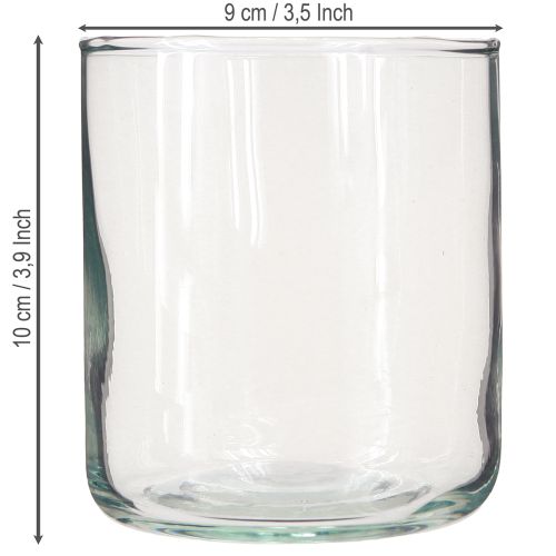 Product Glass vase, flower vase, decorative vase in colorless Ø9cm H10cm