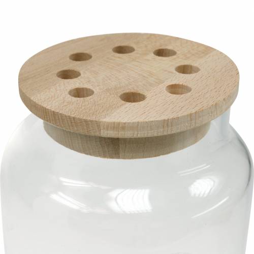 Floristik24 Glass vase with lid, decorative vase, perforated lid, arrange flowers