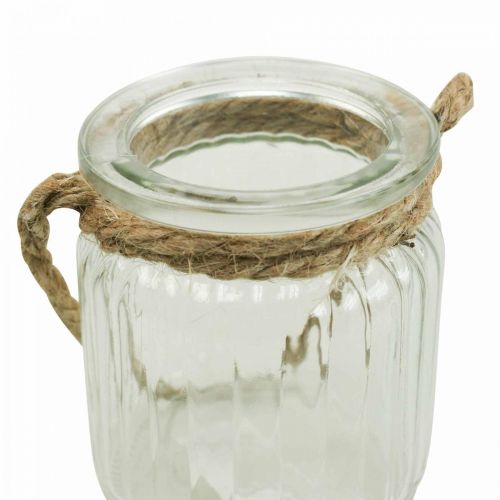 Floristik24 Glass vase for hanging lantern glass rope Ø8cm H9cm
