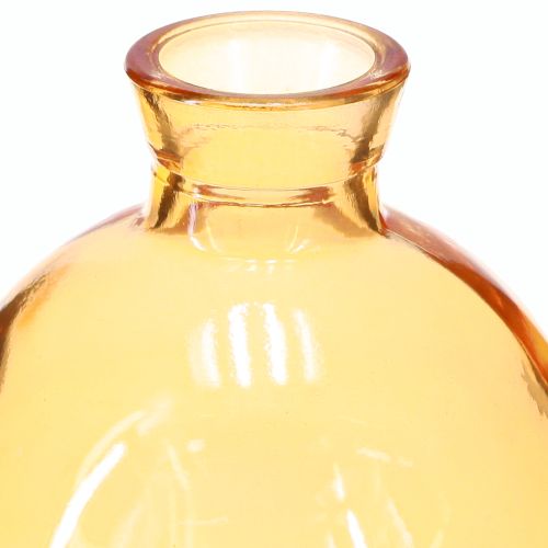 Product Glass vases bulbous mini decorative vases orange Ø7.5cm H9cm 6 pcs