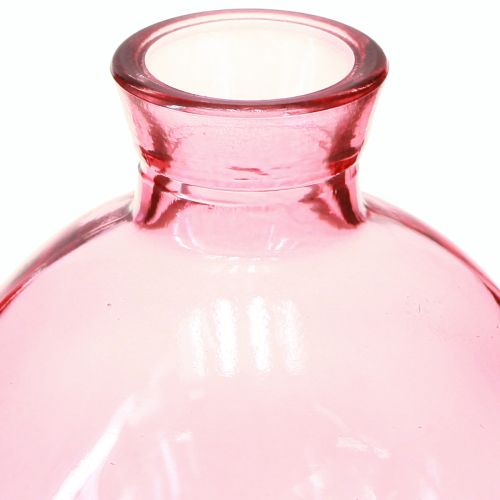 Product Glass vases bulbous pink retro mini vases Ø7.5cm H9cm 6 pcs