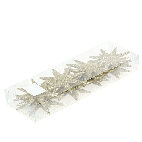 Floristik24 Glitter star gold Ø10cm 12pcs