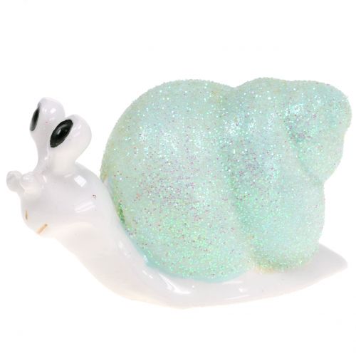 Product Deco figure snail glitter mint/pink 8cm 6pcs