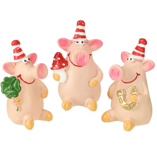 Product Lucky Pig Decoration Pig with Lucky Charms 5cm 6pcs