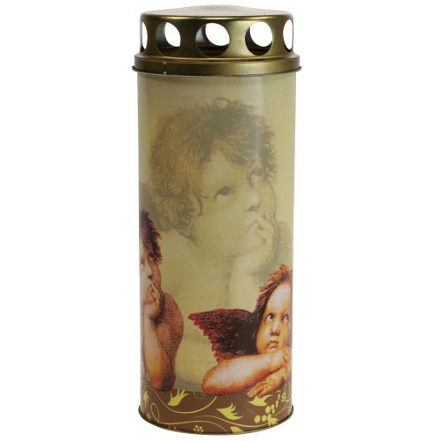 Floristik24 Grave candle angel grave candle with mourning light motif Ø6cm H15.5cm