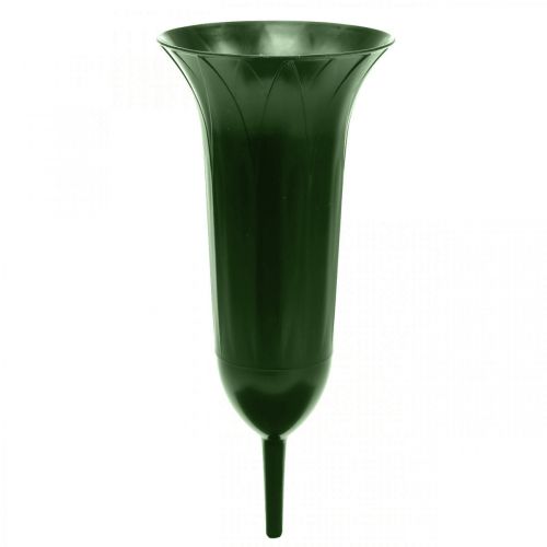 Floristik24 Grave vase 42cm dark green vase grave decoration funeral floristry 5pcs