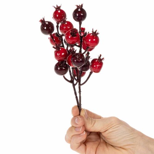 Product Artificial pomegranate branch with branching stems as vase decoration, 19cm, 4 pieces