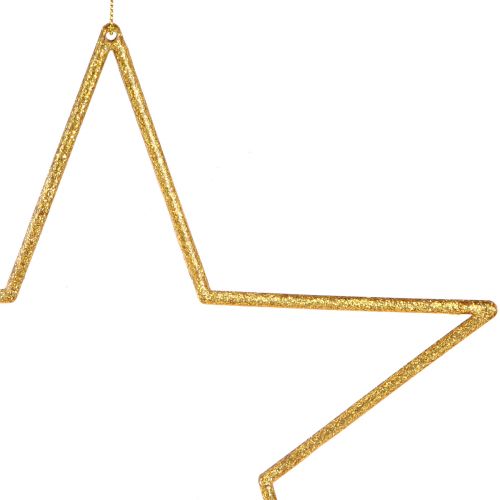 Product Large decorative stars gold glitter decoration for hanging 24cm 6 pcs