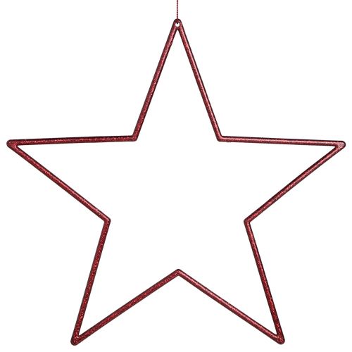 Floristik24 Large decorative stars red for hanging stars with glitter 24cm 6 pcs