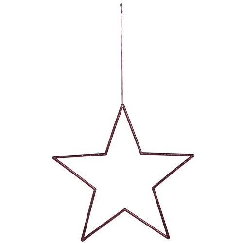 Product Large decorative stars for hanging Berry Glitter 24cm 6 pcs