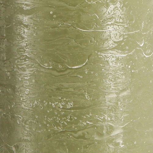 Product Large candles pillar candles olive green 85x200mm 2 pcs