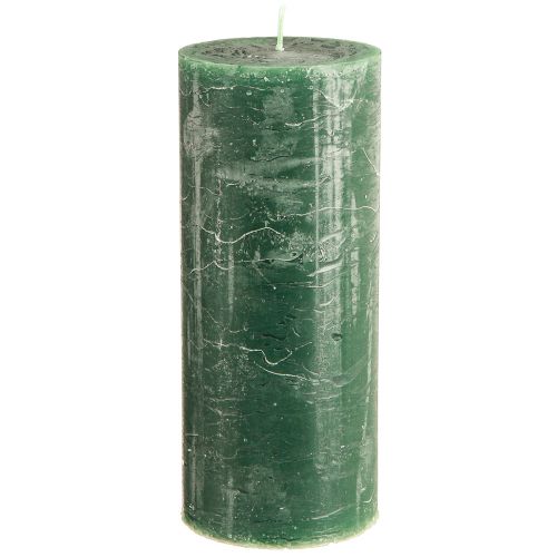 Large pillar candles green dark green 85x200mm 2 pcs