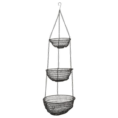 Hanging basket 3 levels wire basket for hanging Ø30.5cm H100cm
