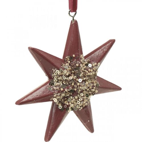 Product Christmas Decoration Star for Hanging Bordeaux 4 Pcs