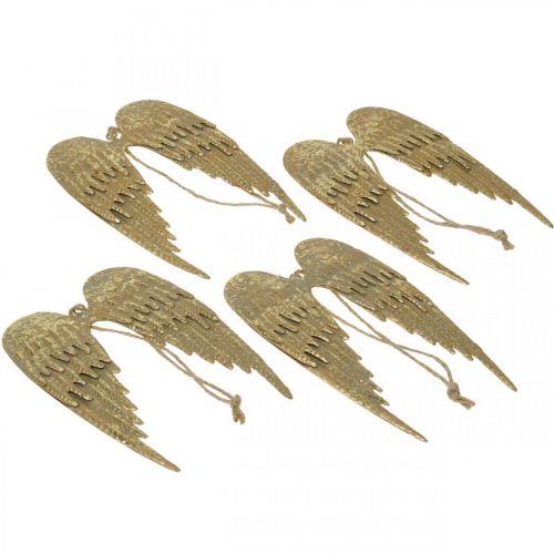 Product Angel Wings Decoration Pendant Christmas Golden 14.5×9cm 4 pcs