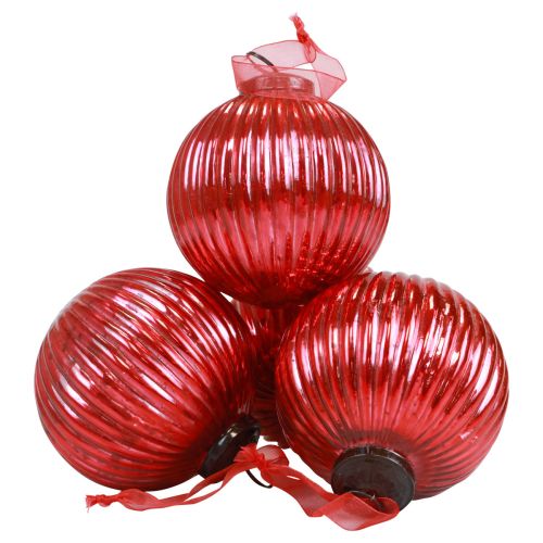 Floristik24 Christmas balls glass Christmas tree balls red Ø10cm 4pcs