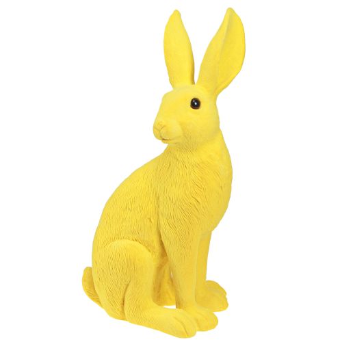 Product Rabbit Yellow Sitting Easter Bunny Decoration flocked 16×13×35cm