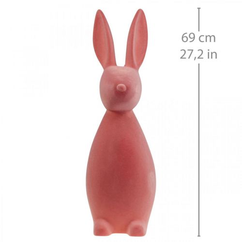 Product Deco Bunny Deco Easter Bunny Flocked Orange Apricot H69cm