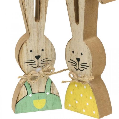 Floristik24 Happy bunny decoration, spring, Easter bunny couple, wooden decoration for standing H19cm 6 pcs