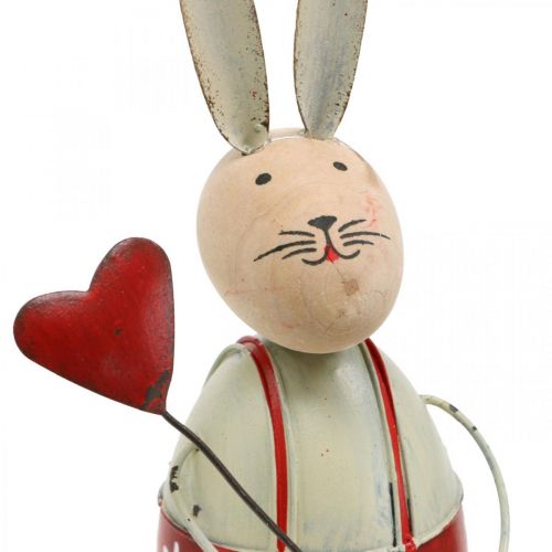 Product Bunny with child edge seater Easter wood, metal H21/23cm set of 2