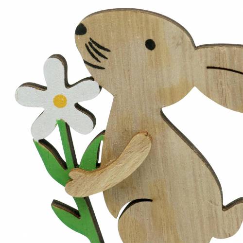 Product Flower stick rabbit made of wood 9cm 12 pcs