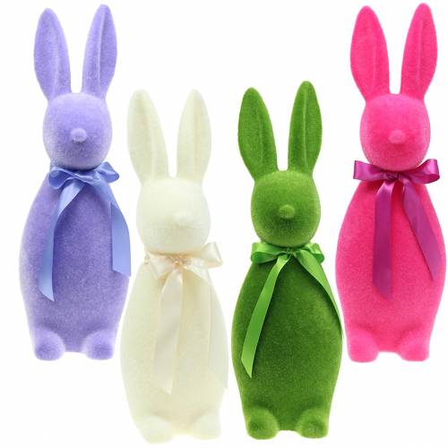 Floristik24 Flocked rabbit 49cm Different colors