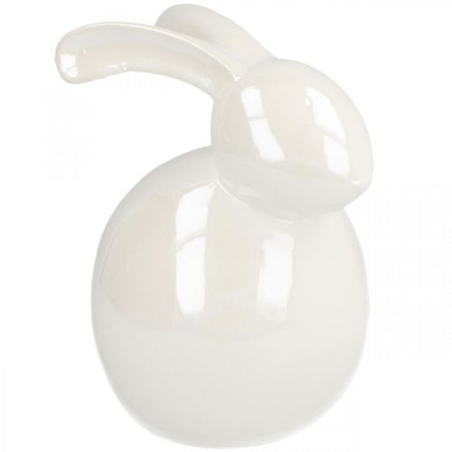Product Ceramic bunny, easter figure, spring decoration, easter bunny white, mother-of-pearl H17cm