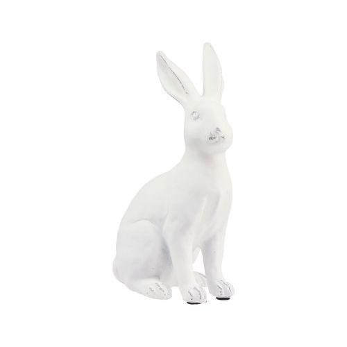 Floristik24 Sitting Rabbit Decoration Rabbit Easter Decoration White Artificial Stone H22cm