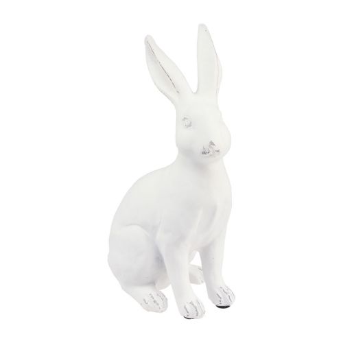 Product Sitting Rabbit Decoration Rabbit Easter Decoration White Artificial Stone H22cm