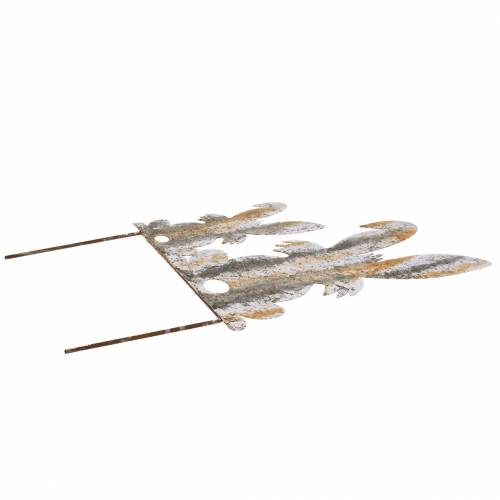 Floristik24 Easter decoration bunny with child to stick rust birch look metal 25 × 32cm