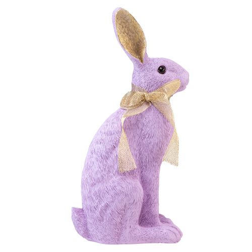 Floristik24 Rabbit figure Easter bunny decorative rabbit sitting purple gold H35cm
