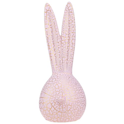 Product Bunny Head Decoration Easter Pink Gold Crackle 10x11x28cm