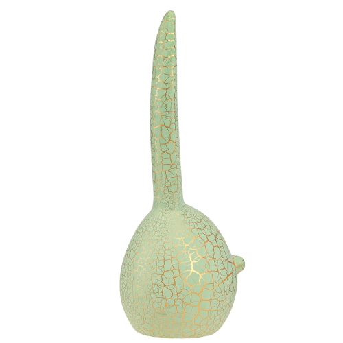 Product Rabbit Head Easter Bunny Decoration Mint Green Gold Crackle H28cm