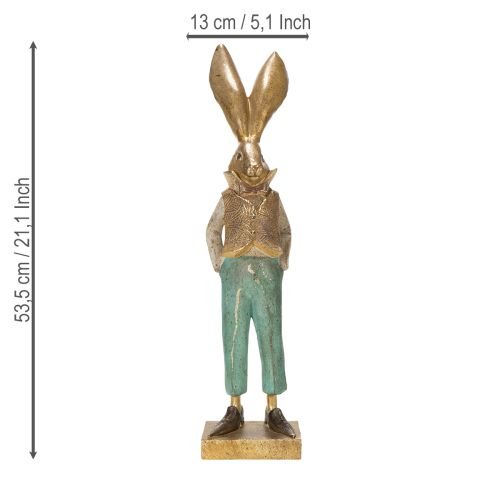 Product Rabbit figurine in outfit for harmonious seasonal home accents 53cm