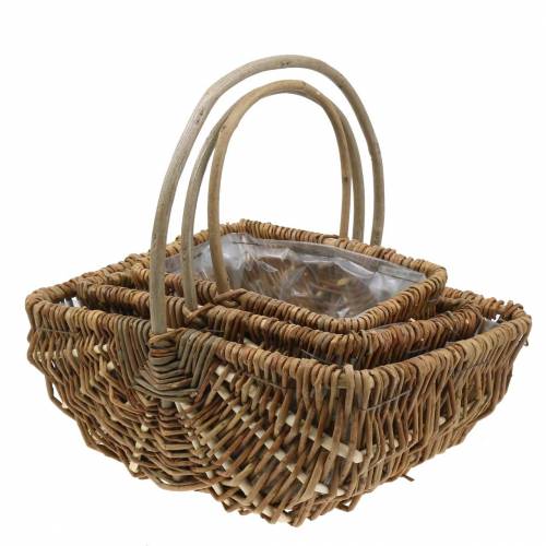 Product Handle basket rectangular nature 34×26/29×20/24×15cm set of 3