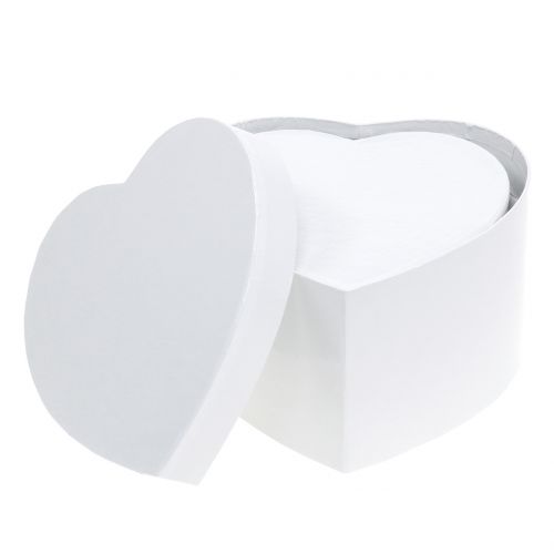 Floristik24 Heart box flower box white 14 / 16cm 2pcs