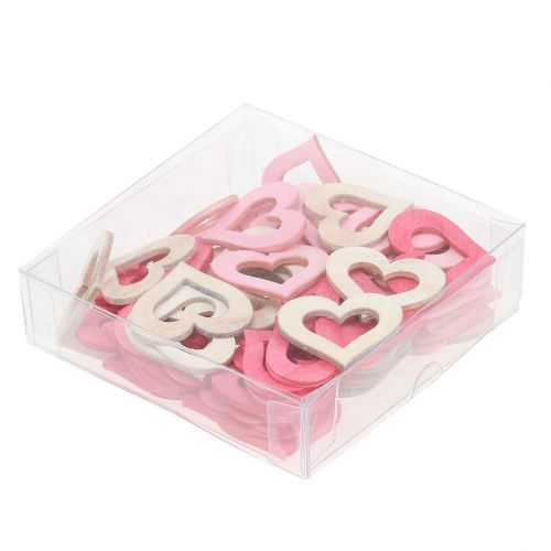 Product Hearts for scattering pink, natural 4cm 72 pcs