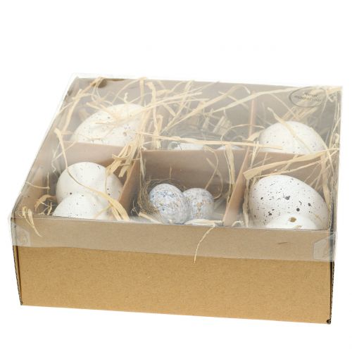 Floristik24 Egg assortment goose, chicken and quail 3.5cm – 8cm 12pcs