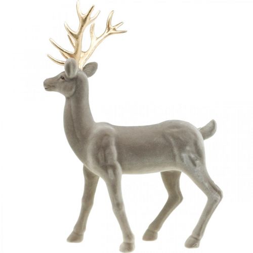 Product Decorative deer decorative figure decorative reindeer flocked gray H46cm