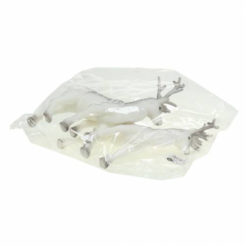 Product Decoration deer flocked/snowed 27,5cm 2 pcs