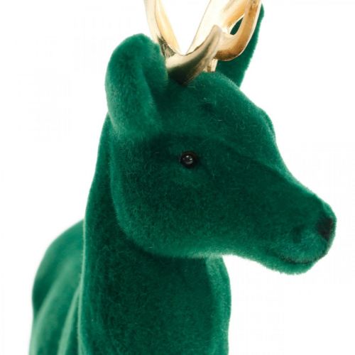 Product Deer standing deco figure green gold table decoration advent 27cm