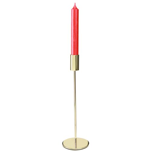 Product Tall taper candle holder, gold metal, 27.5cm, 4 pieces