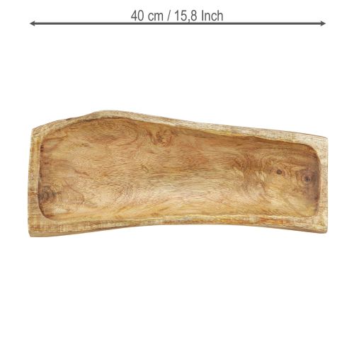 Product Wooden decoration with hollow decorative bowl wood 40×13–16cm×6.5cm