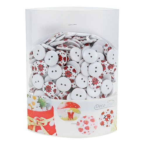 Product Wooden buttons with ladybug motif Ø1.8cm 270p