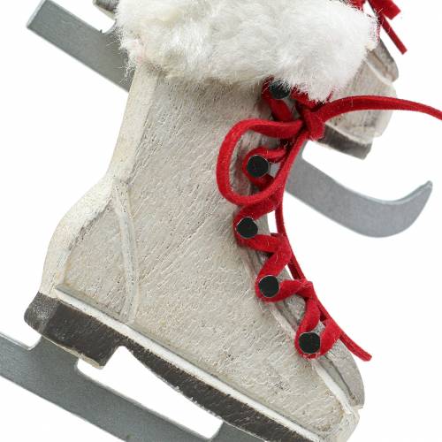 Product Wooden Ice Skate White for Hanging 8cm 3 pcs
