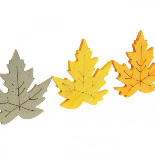 Product Scatter decoration autumn, maple leaves, autumn leaves golden, orange, yellow 4cm 72 pcs