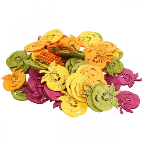 Product Scatter decoration laughing apple, autumn, table decoration, crab apple orange, yellow, green, pink H3.5cm W4cm 72 pcs