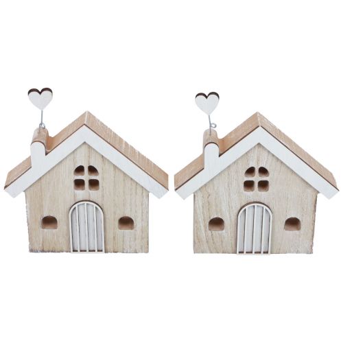 Product Wooden House Decorative House Table Stand Wood 16.5cm 2 pcs